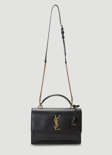Saint Laurent Medium Sunset Shoulder Bag Black sla0241043