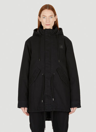 Hooded Logo Patch Coat WARDROBE.NYC Hooded Logo Patch Coat Black war0246034