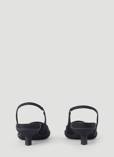 Prada Recycled-Nylon Slingback Heels Black pra0245082