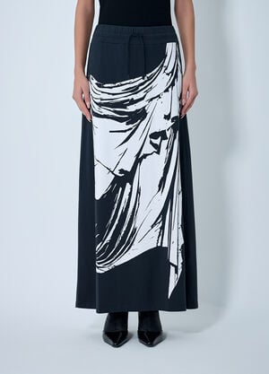 VAQUERA Printed Jersey Maxi Skirt Black vaq0262005