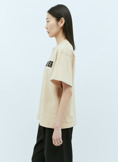 Jil Sander Logo Print T-Shirt Beige jil0256001