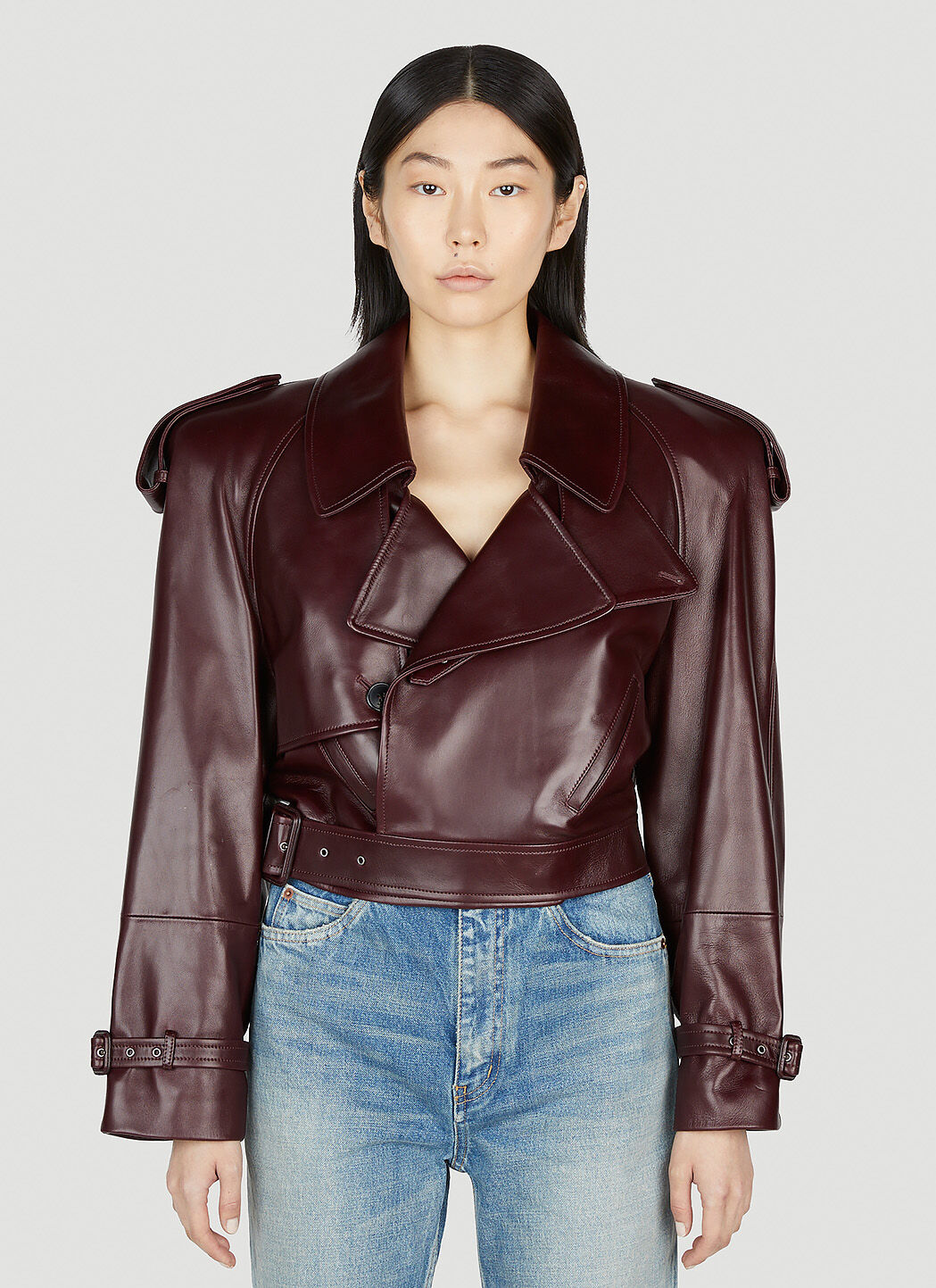 Burgundy short jacket outlet