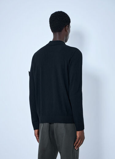 Stone Island 長袖ポロニット ブラック sto0165010