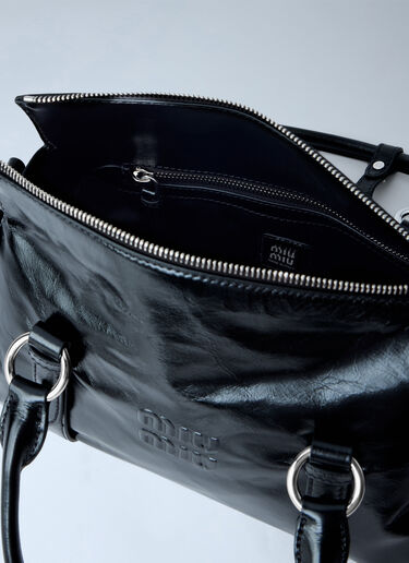 LN-CC® - Miu Miu: Patent Leather Handbag - Black Miu Miu Patent Leather Handbag Black miu0266025
