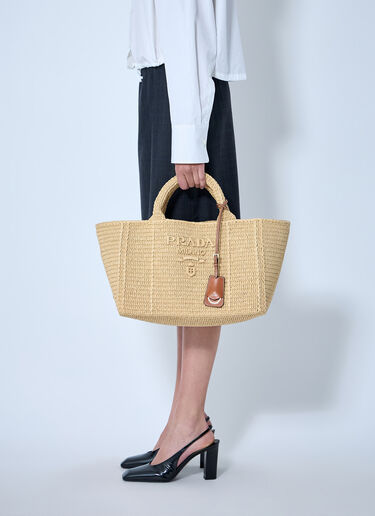 Prada Crochet Large Handbag Beige pra0264050