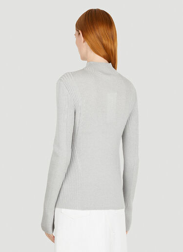 Dion Lee Ribbed Knit Sweater Silver dle0249011