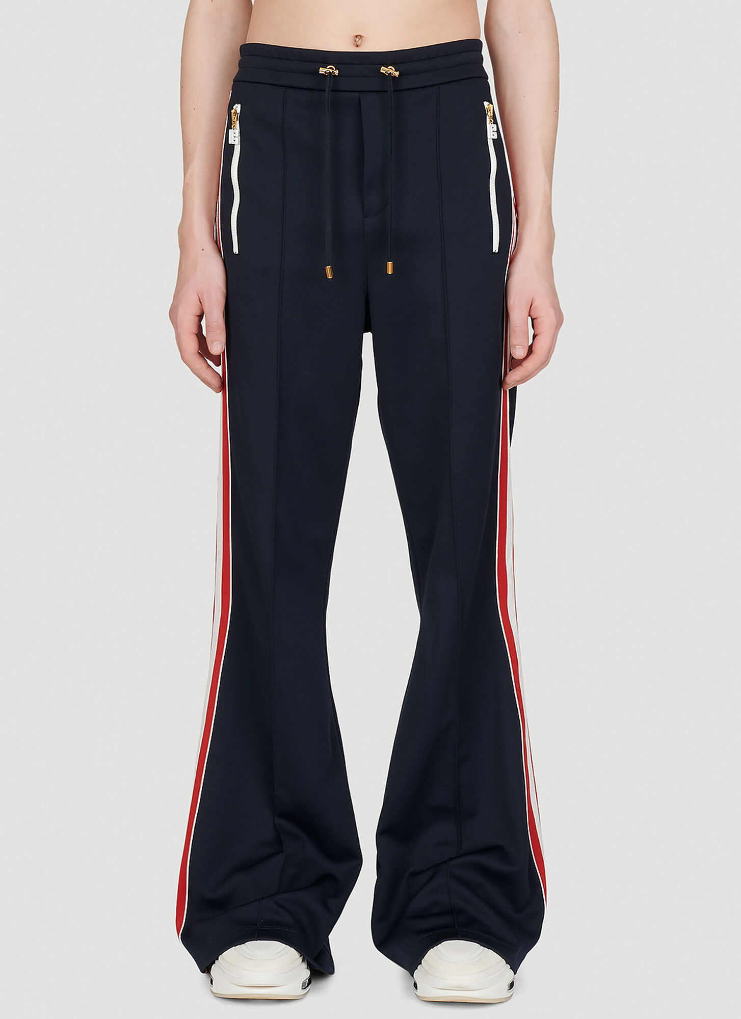 Shop Balmain 70s Track Pants In Navy