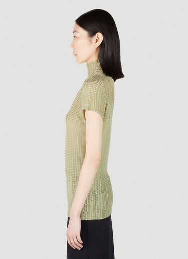Issey Miyake Wooly 褶裥上衣 绿色 ism0251005