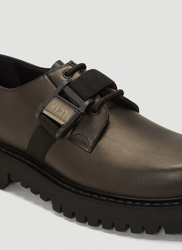 Valentino Buckle-Detail Lace-Up Shoes Black val0142063