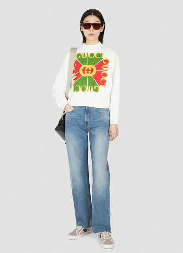 Gucci Logo Printed Sweatshirt White guc0251187