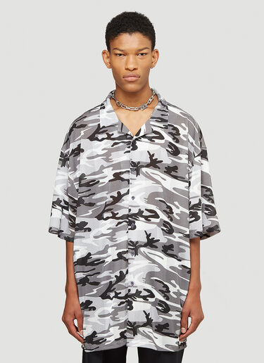 Balenciaga Oversized Short-Sleeved Shirt Grey bal0143025