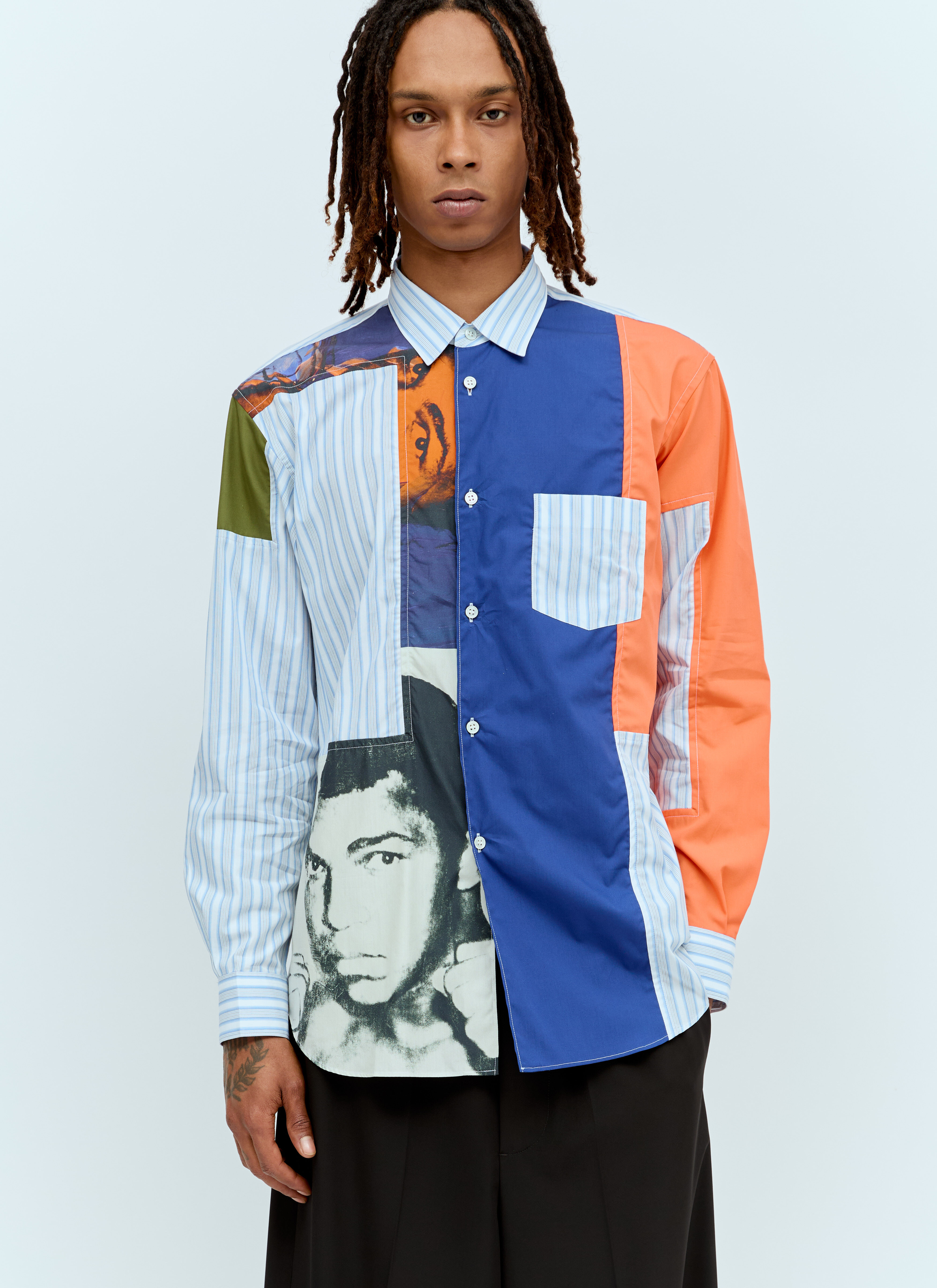 Comme des Garçons SHIRT x Andy Warhol 패치워크 셔츠 화이트 cdg0156002
