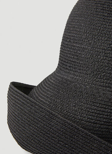 Yohji Yamamoto Braided Linen Fedora Black yoy0248014