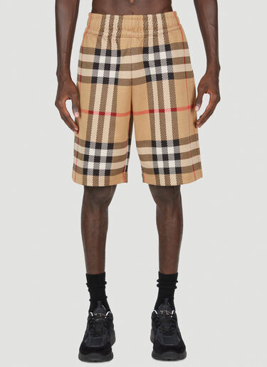 Burberry Check Jacquard Bermuda Shorts Beige bur0153025