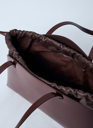 Jil Sander 皮革弧形单肩包  棕色 jil0259015