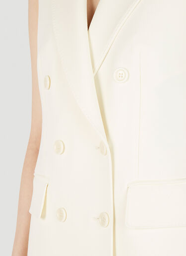 Max Mara Pallida Double Breasted Sleeveless Blazer White max0251011