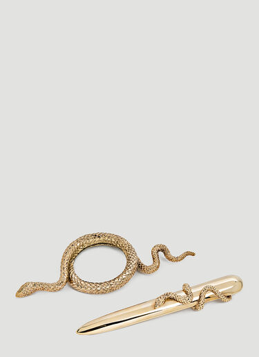 L'Objet Snake Magnifying Glass Gold wps0644160