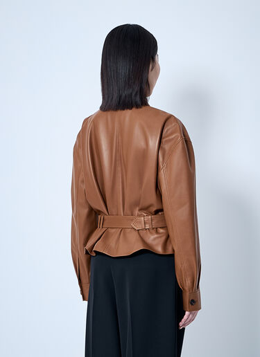 Saint Laurent Saharienne Short Leather Jacket Beige sla0259013