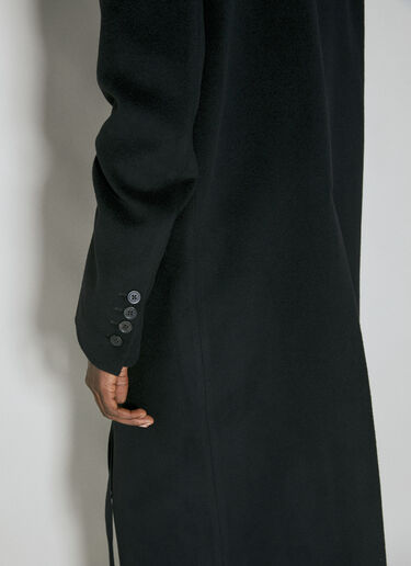 Ann Demeulemeester Straight Wool Tailored Coat Black ann0154002