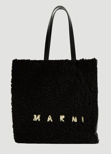 Marni North South Large Tote Bag Black mni0249049