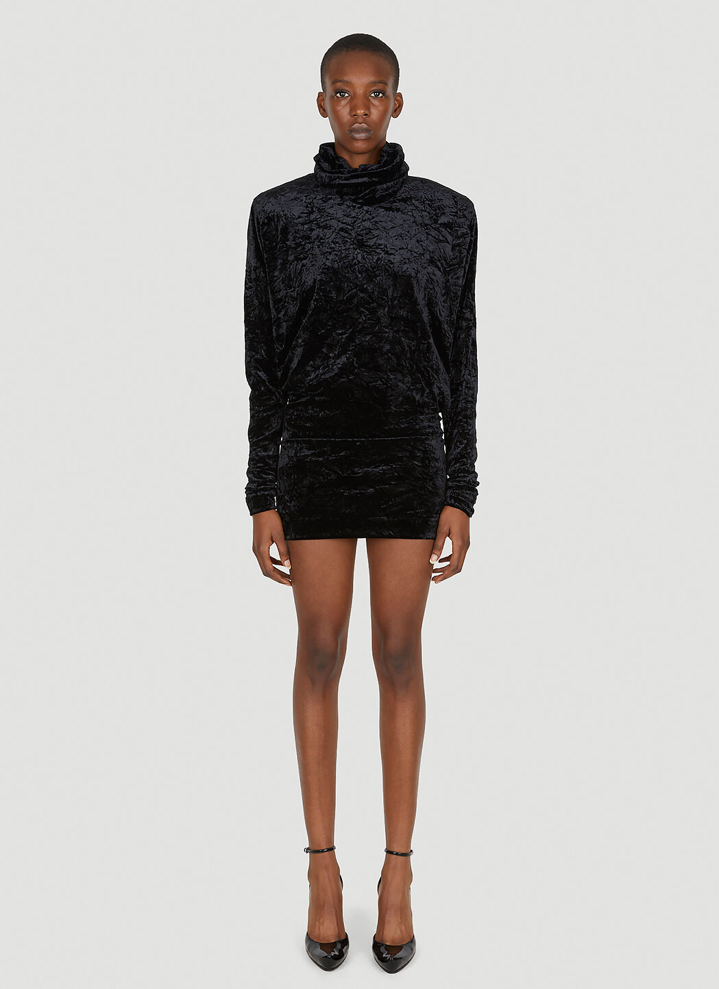 Black velvet sale turtleneck dress