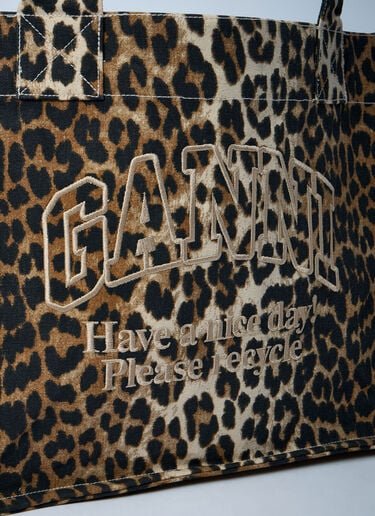 GANNI Large Easy Shopping Tote Bag Brown gan0261033