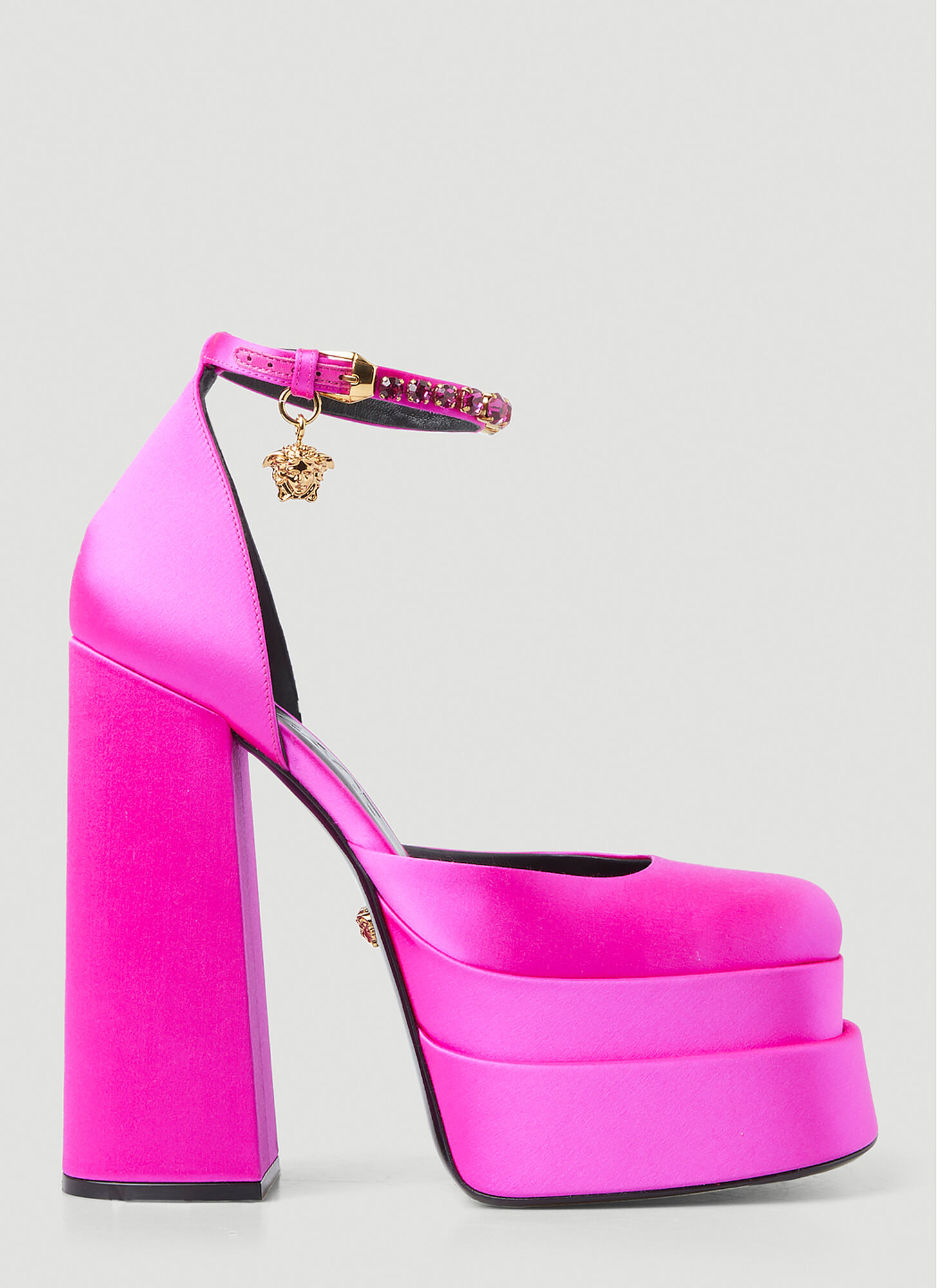 Shop Versace Medusa Aevitas Platform Heels In Pink