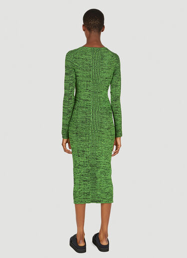 GANNI Square Neck Dress Green gan0251011