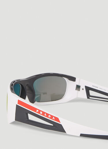 Prada Linea Rossa Wrap-Around Sunglasses White lpl0151001
