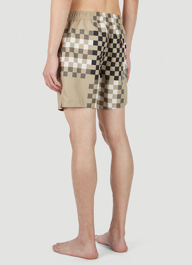 Burberry Martin Pixel Check Swim Shorts Beige bur0151034