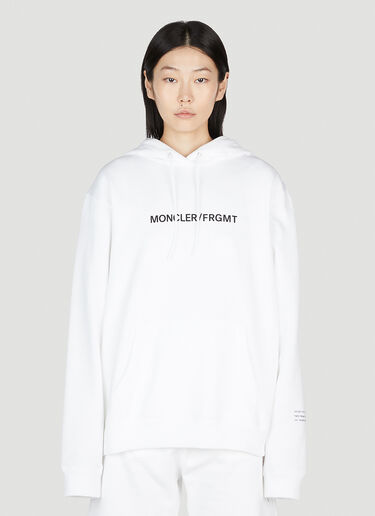 7 Moncler Fragment Floral Motif Hooded Sweatshirt White mfr0354007