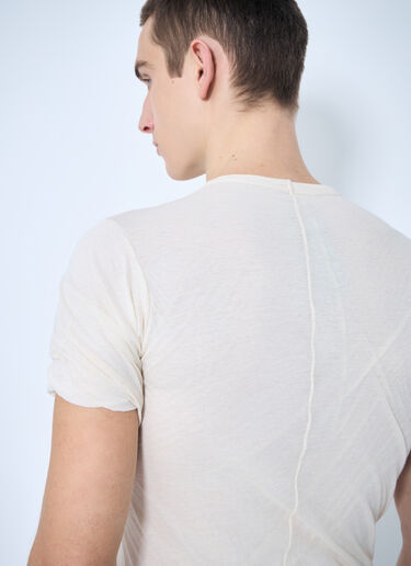 Rick Owens Layered Short Sleeve T-Shirt Beige ric0159007