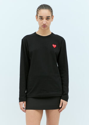 Comme Des Garçons PLAY Logo Patch Long-Sleeve T-Shirt Black cpl0356013