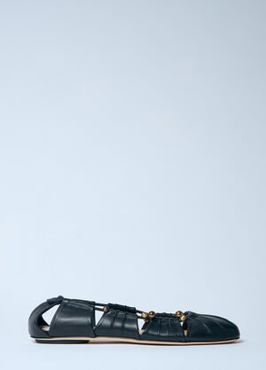 The Row Luna Ballerina Flats Black row0259013