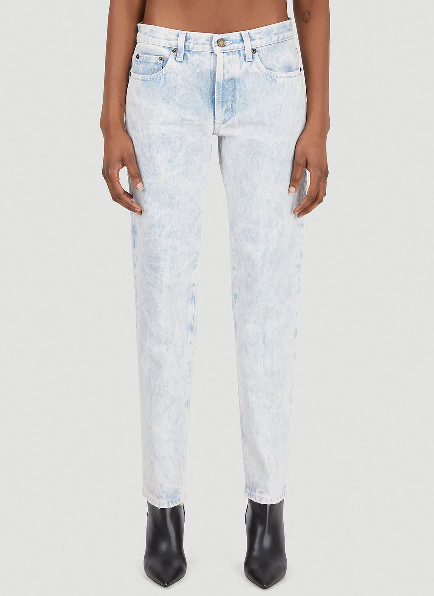 Shop Saint Laurent New Low Waist Jeans