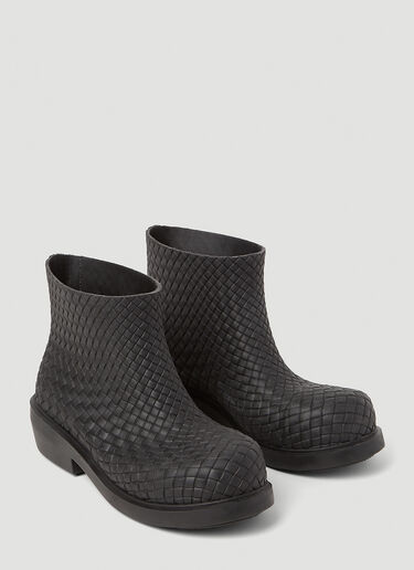 Bottega Veneta Leather Ankle Boots Black bov0154013