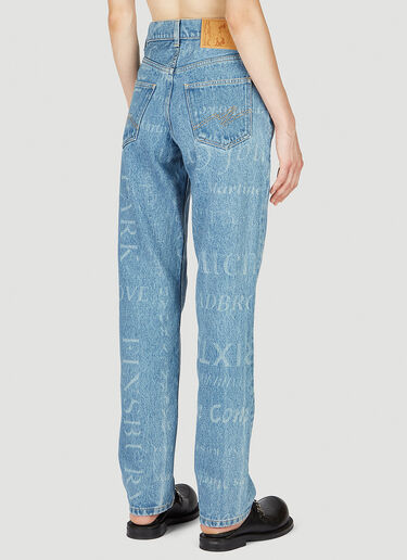 Martine Rose Laser Print Straight Cut Jeans Blue mtr0252007