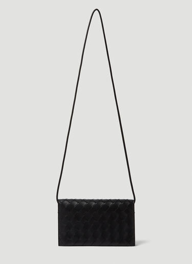 Bottega Veneta Intrecciato Wallet Shoulder Bag Black bov0249058