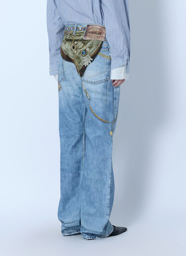 LN-CC® - Acne Studios: Trompe-l'œil Jewellery Jeans - Light Blue Acne Studios Trompe-l'œil Jewellery Jeans Light Blue acn0265084