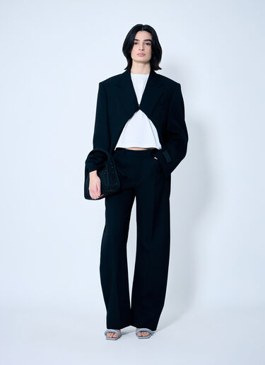 Alexander Wang 中腰弓形腿长裤  黑色 awg0259002