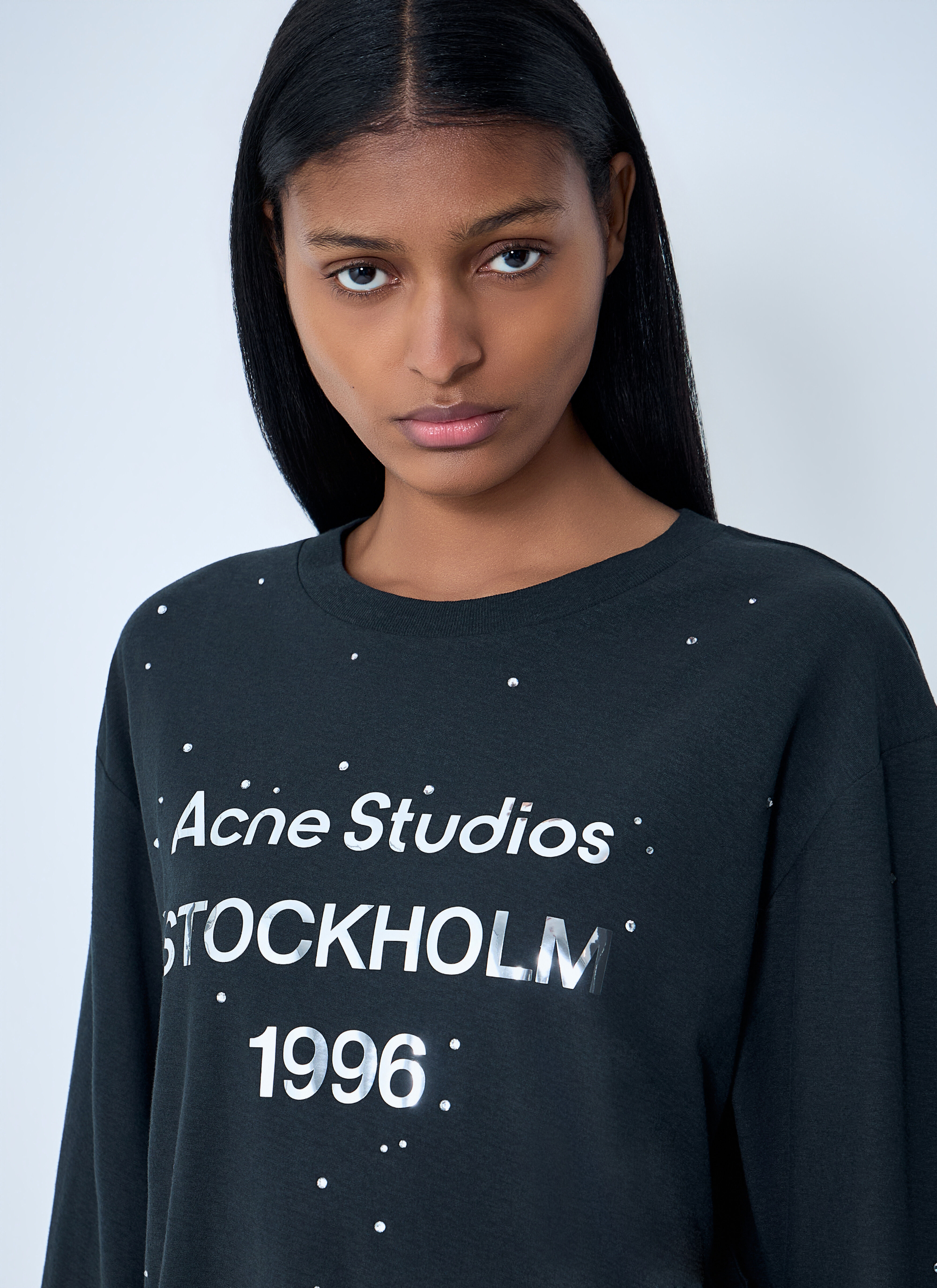 Acne Studios Women's' Logo Motif T-Shirt in Black | LN-CC®