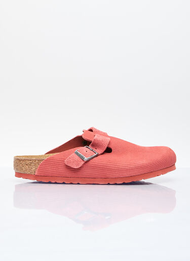 Birkenstock Embossed Boston Mules Red brk0156005