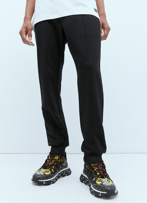 Versace Logo Embroidery Track Pants Black ver0153009
