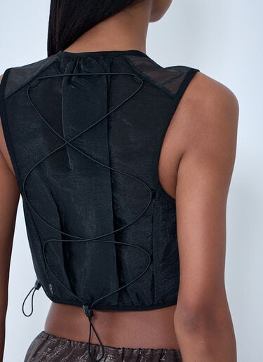 Cecilie Bahnsen Mesh Panel Crop Top Black cec0262023