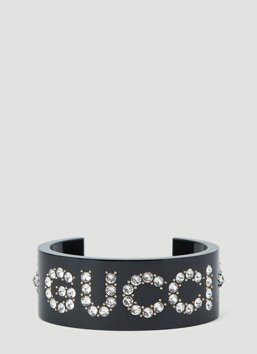 Gucci Crystal-Embellished Cuff Black guc0241097