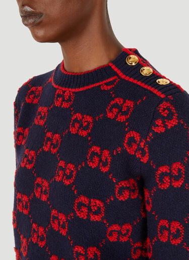 Gucci GG Jacquard Sweater Blue guc0251066