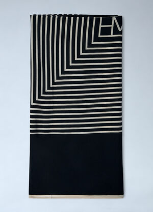 TOTEME Monogram Silk Scarf Black tot0261002
