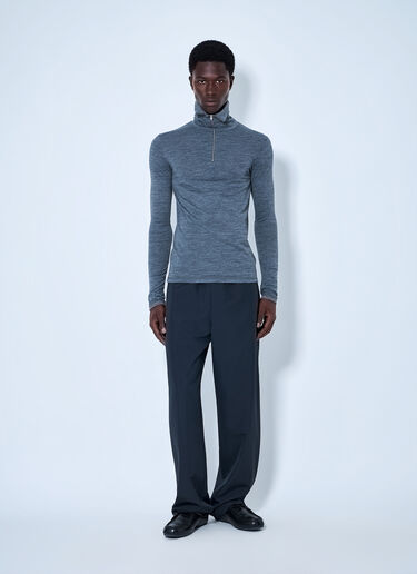LN-CC® - Jil Sander: Half-Zip Long Sleeve Top - Grey Jil Sander Half-Zip Long Sleeve Top Grey jil0165006