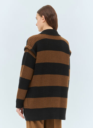 Max Mara Wool And Cashmere Oversized Cardigan Brown max0258038