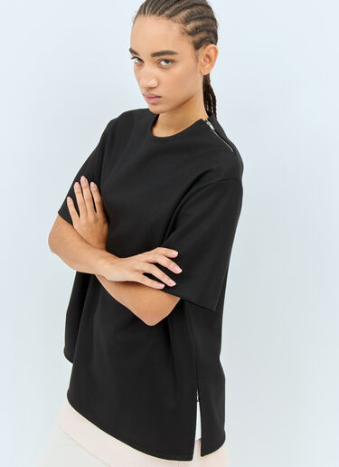 Jil Sander 지퍼 장식 티셔츠 블랙 jil0257010
